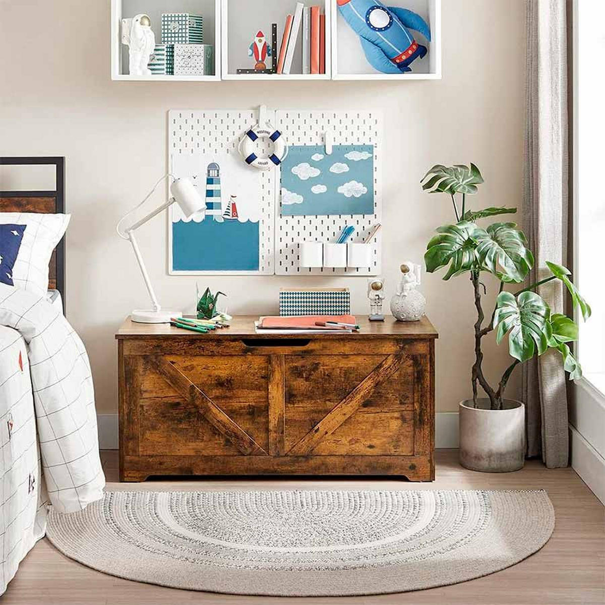 TRUHLICA, 100/46/40 cm - hnedá, Trend, kompozitné drevo (100/46/40cm) - Boxxx