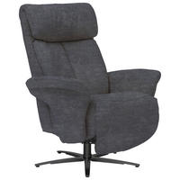 RELAXSESSEL in Textil Blau  - Blau/Anthrazit, Design, Textil/Metall (86/109/90cm) - Himolla
