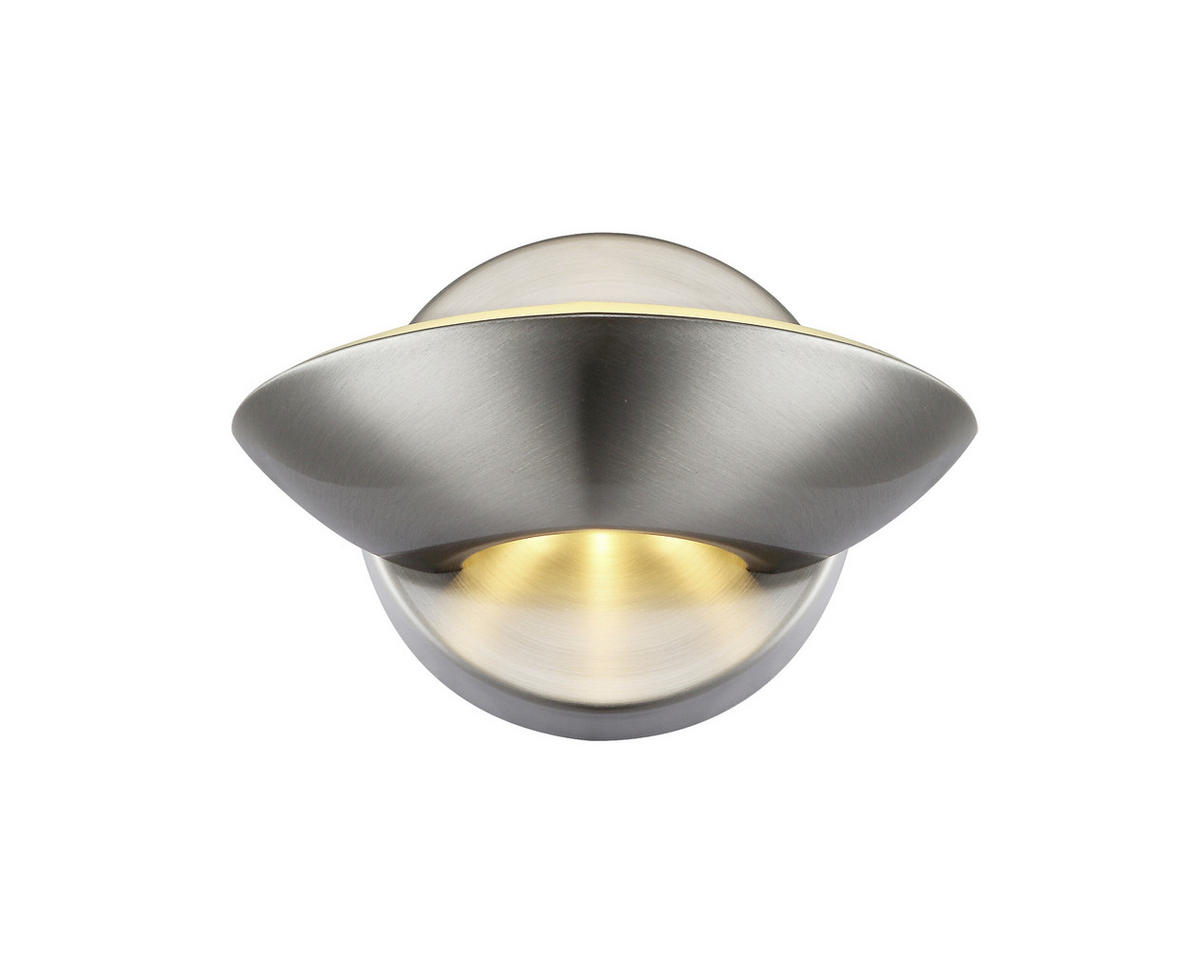 LED-WANDLEUCHTE Sammy 16,5/11 cm   - Nickelfarben, Design, Glas/Metall (16,5/11cm) - Globo