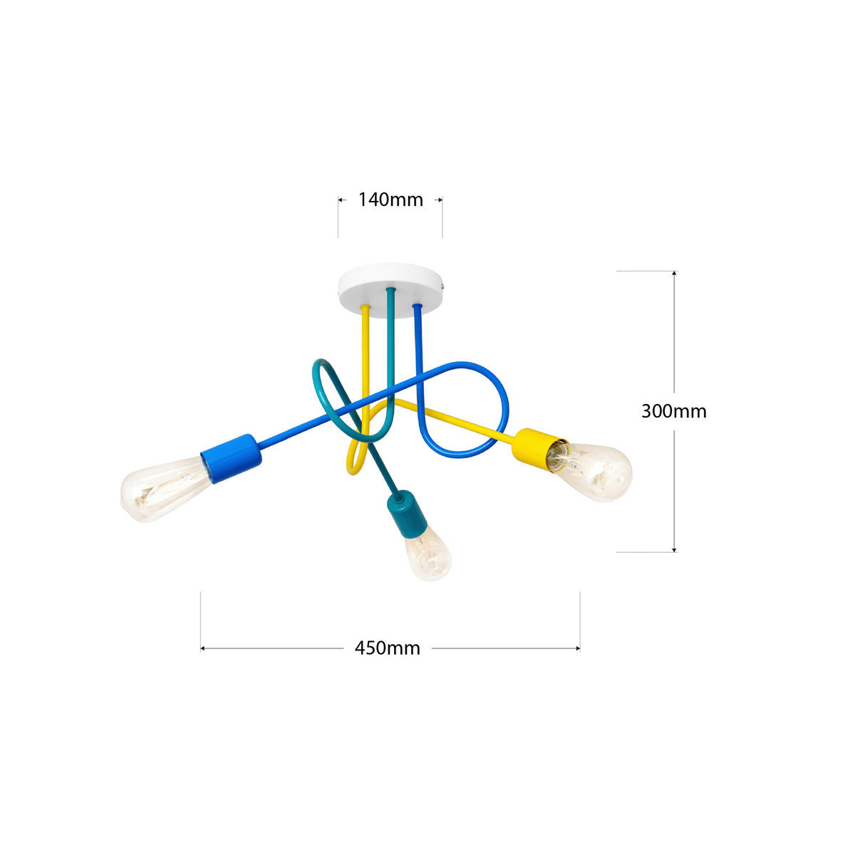 KINDERDECKENLEUCHTE 45/45/30 cm   - Multicolor, LIFESTYLE, Metall (45/45/30cm)