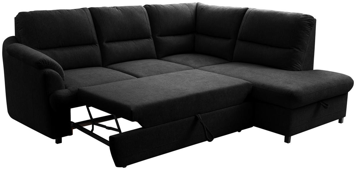 ECKSOFA Graphitfarben  - Greige/Schwarz, Basics, Holz/Textil (240/200cm) - MID.YOU