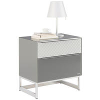 NACHTSCHRANK 58/45/40 cm  - Chromfarben/Dunkelgrau, Design, Glas/Holzwerkstoff (58/45/40cm) - Joop!
