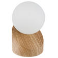 LED-TISCHLEUCHTE Alisa 10/16 cm  - Eichefarben/Weiß, Basics, Glas/Metall (10/16cm) - Novel
