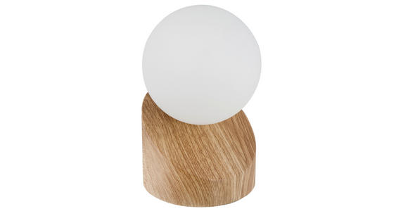 LED-TISCHLEUCHTE Alisa 10/16 cm  - Eichefarben/Weiß, Basics, Glas/Metall (10/16cm) - Novel