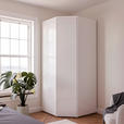 ECKKLEIDERSCHRANK 92/214/92 cm Weiß, Weiß Hochglanz  - Weiß Hochglanz/Weiß, Trend, Holzwerkstoff (92/214/92cm) - Carryhome