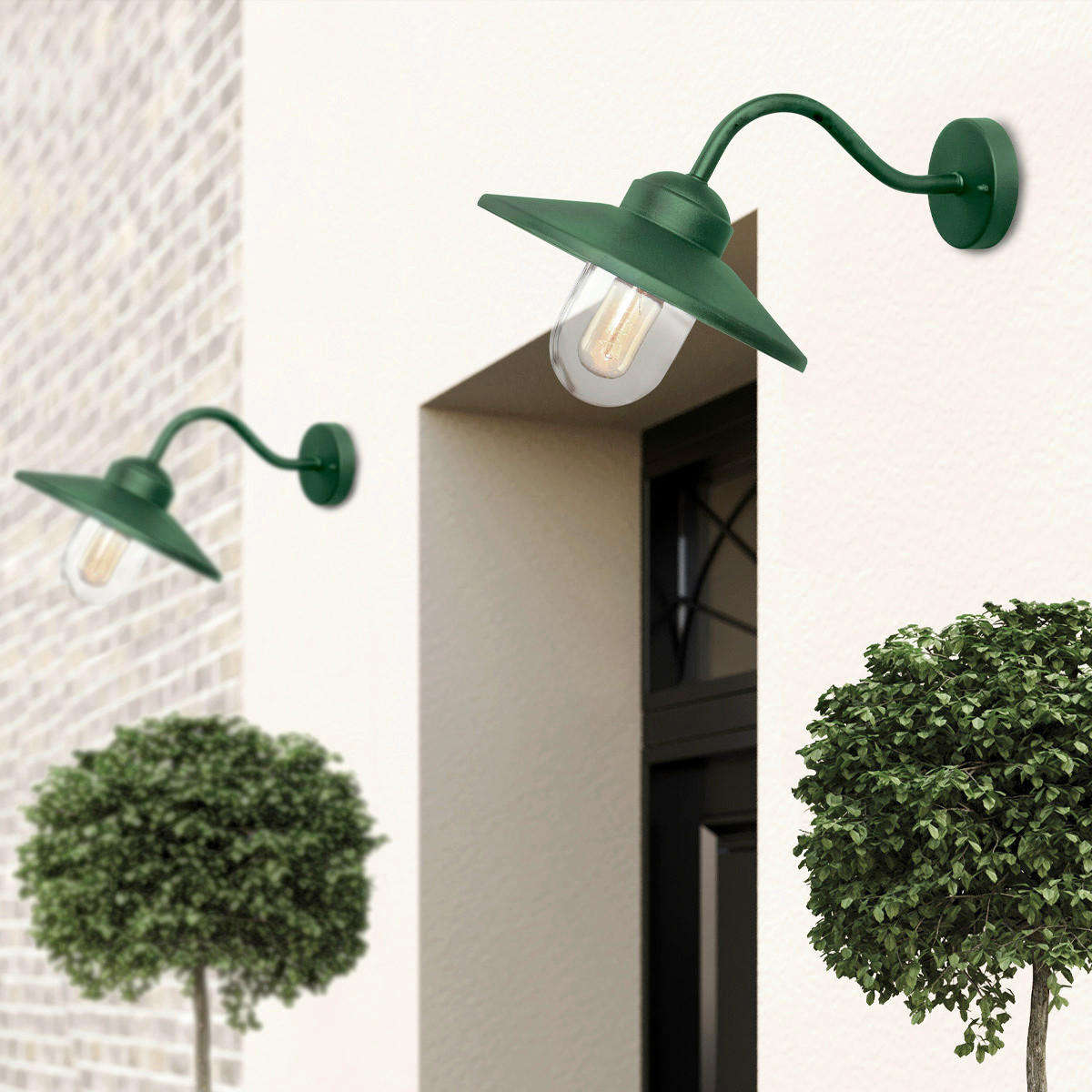 AUSSENWANDLEUCHTE - Grün, Konventionell, Glas/Metall (42/27.5/25.5cm) - Elstead Lighting
