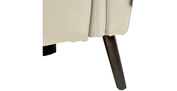 3-SITZER-SOFA  in Echtleder Creme   - Creme/Schwarz, Design, Leder/Metall (210/79/104cm) - Belluti