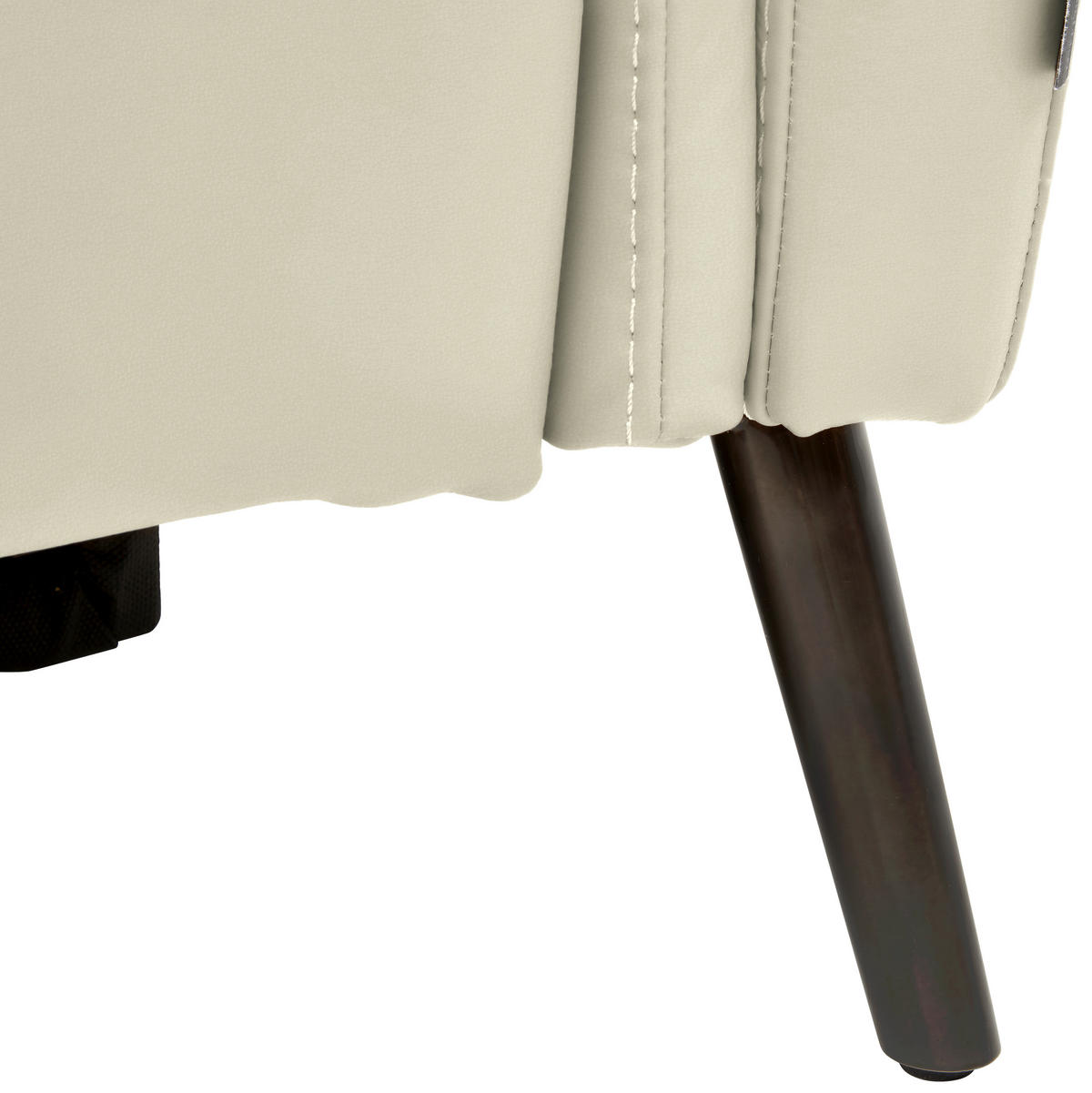 3-SITZER-SOFA  in Echtleder Creme   - Creme/Schwarz, Design, Leder/Metall (210/79/104cm) - Belluti