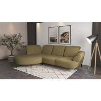 ECKSOFA DANCE E Olivgrün Chenille  - Schwarz/Olivgrün, MODERN, Textil/Metall (208/313cm) - Sit & More