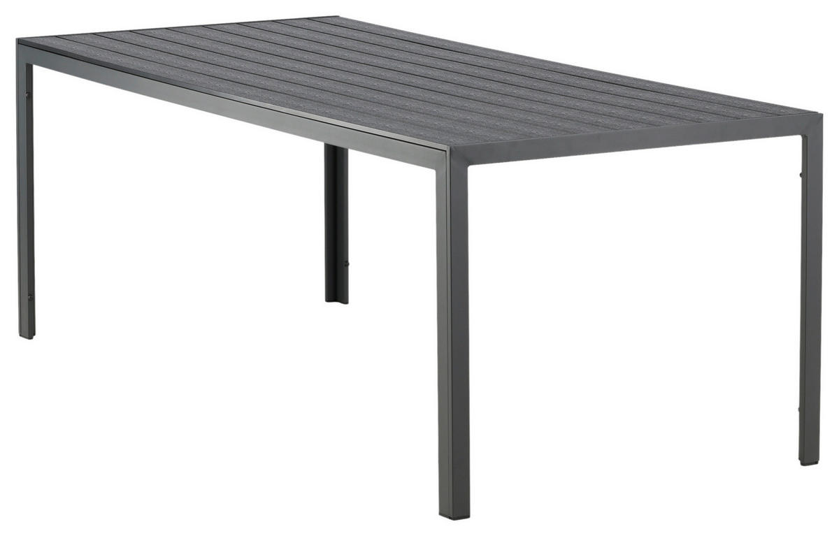 GARTENTISCH 205/90/73,5 cm Metall rechteckig  - Schwarz, KONVENTIONELL, Metall (205/90/73,5cm) - Gardenson