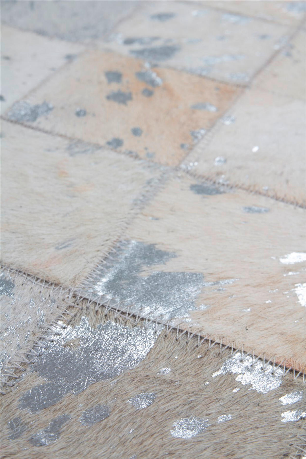 FLACHWEBETEPPICH 160/230 cm Lavish 210 Grau / Silber Grau, Silberfarben  - Silberfarben/Grau, Basics, Leder/Textil (160/230cm) - Novel