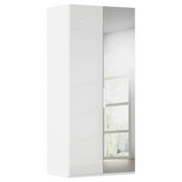 DREHTÜRENSCHRANK 101/223/61 cm,  in Weiß, 2-türig  - Weiß, Basics, Glas/Holzwerkstoff (101/223/61cm) - Novel