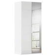 DREHTÜRENSCHRANK 101/223/61 cm,  in Weiß, 2-türig  - Weiß, Basics, Glas/Holzwerkstoff (101/223/61cm) - Novel
