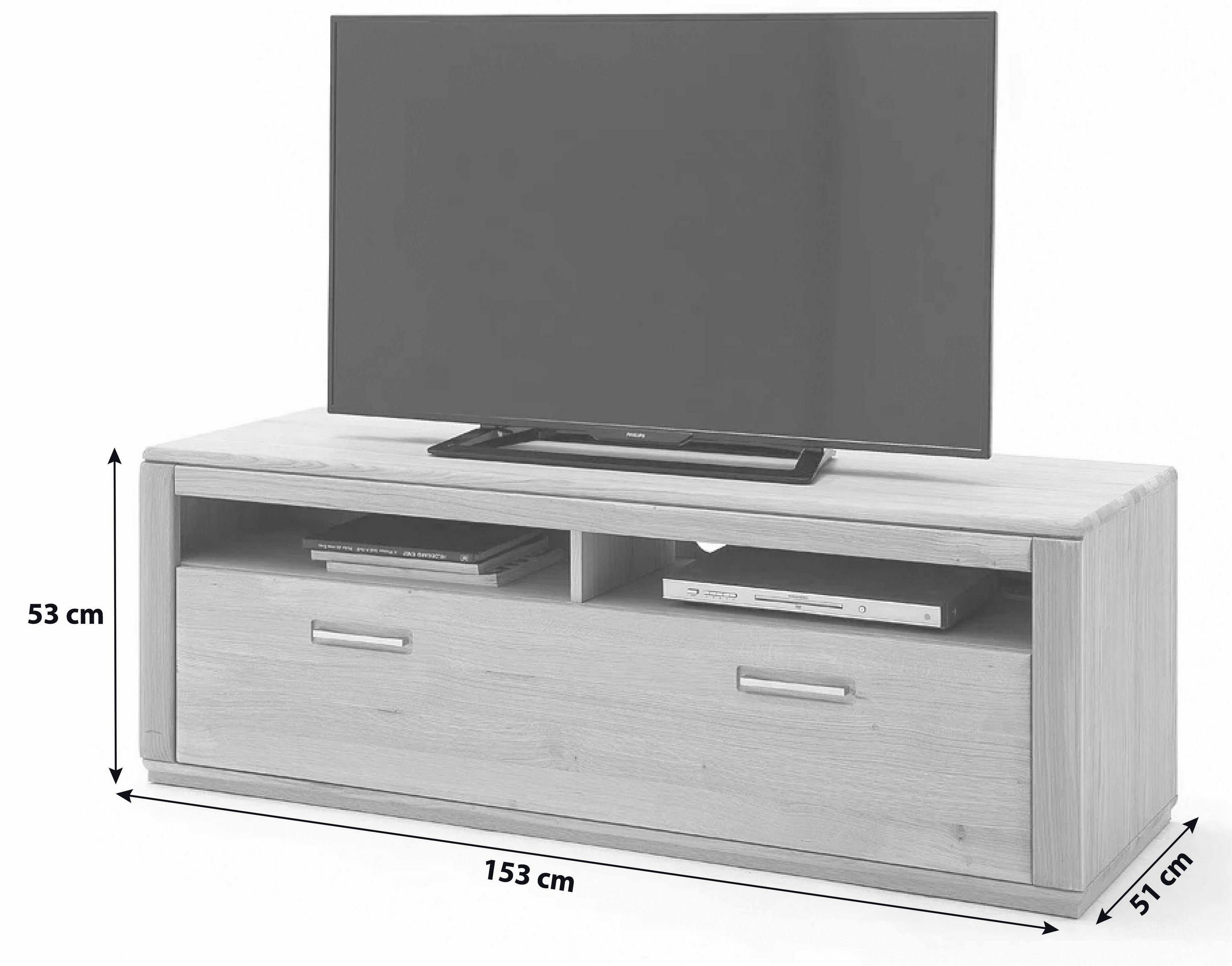 Thumbnail - Livetastic Tv-Element, Eiche, Metall, Eiche, furniert,furniert, teilmassiv,massiv, 1 Schubladen, 153x53x51 cm, Made in E...