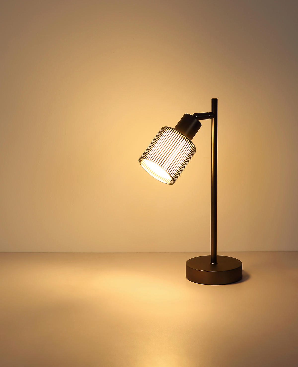 TISCHLEUCHTE  21 cm  - Schwarzchrom/Schwarz, Design, Glas/Kunststoff (21cm) - Globo