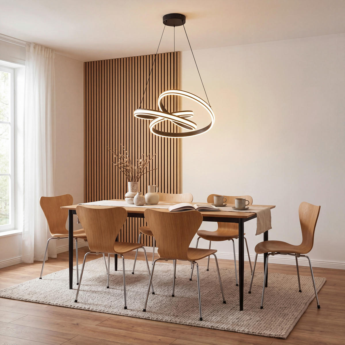 LED-HÄNGLAMPA 48/52/120 cm  - vit/svart, Design, metall/plast (48/52/120cm) - Novel