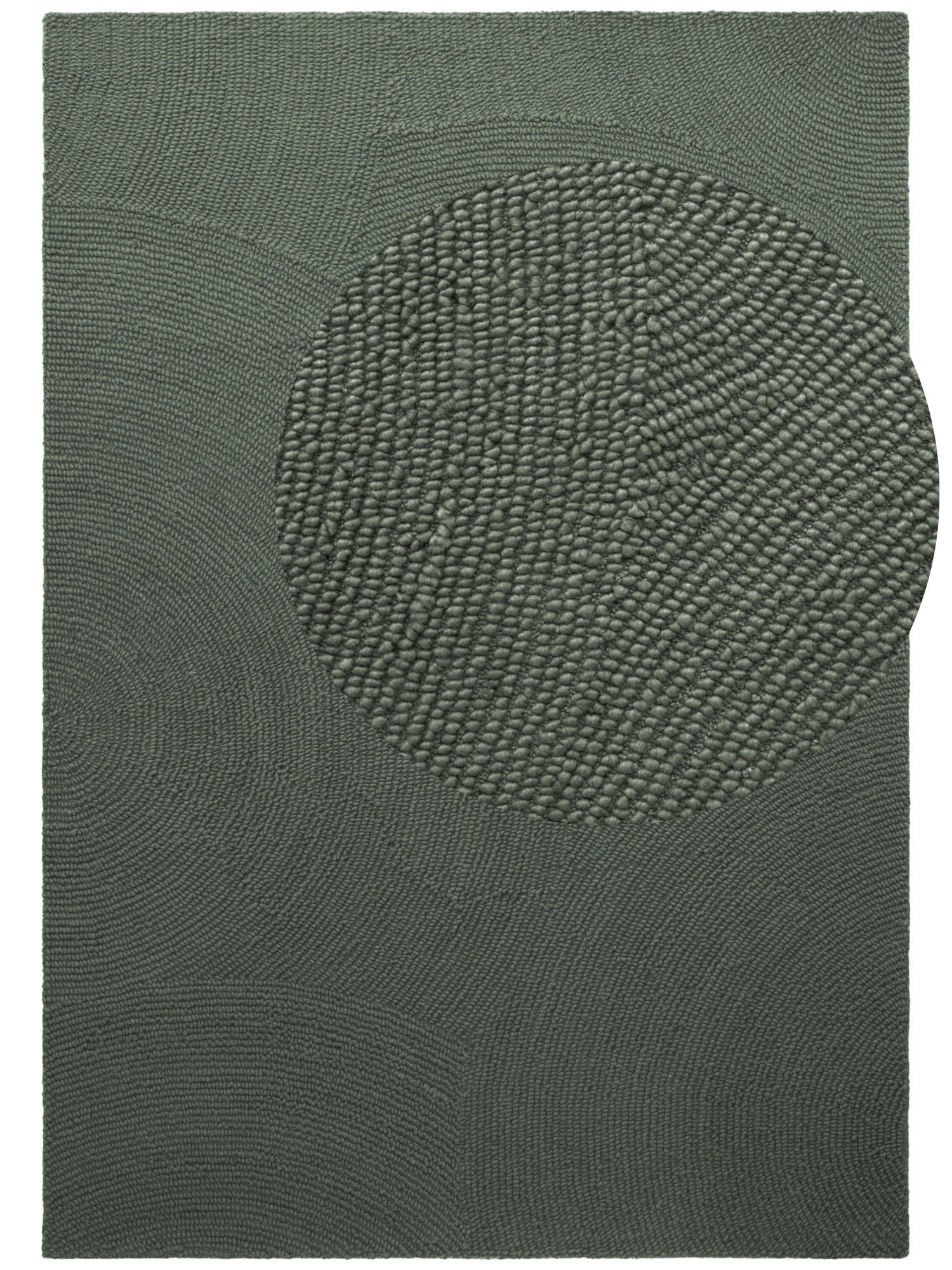 WOLLTEPPICH 160/230 cm Calmio Dunkelgrün rechteckig  - Dunkelgrün, Basics, Textil (160/230cm) - Hanse Home