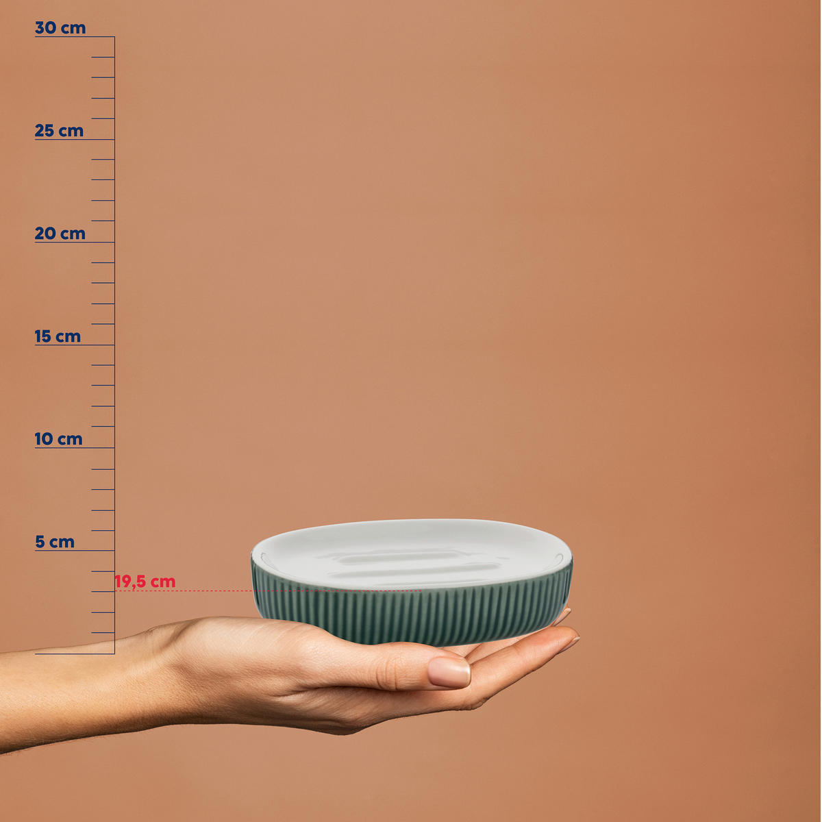 SEIFENSCHALE Keramik  - Dunkelgrün/Grün, Basics, Keramik (13,5/8,5/3,0cm) - Kela