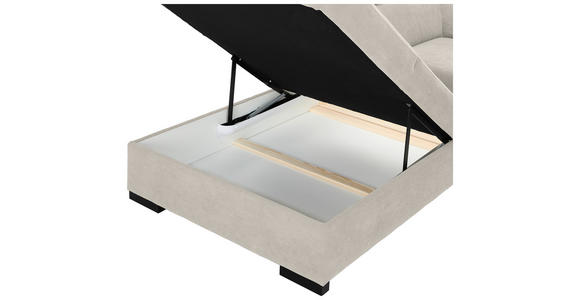 ECKSOFA  in Webstoff Creme  - Creme/Schwarz, KONVENTIONELL, Holz/Textil (244/283cm) - Carryhome