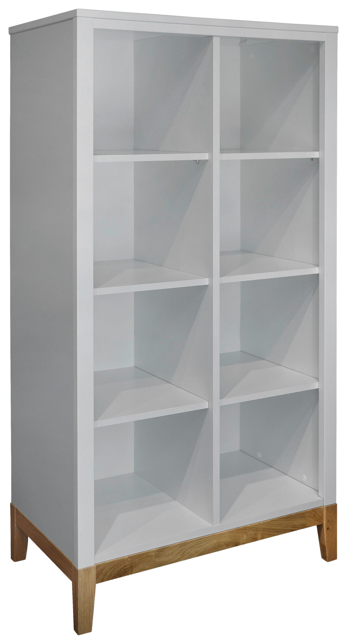 STANDREGAL Eiche massiv Weiß  - Weiß, LIFESTYLE, Holz/Holzwerkstoff (70/140/40cm) - Stylife