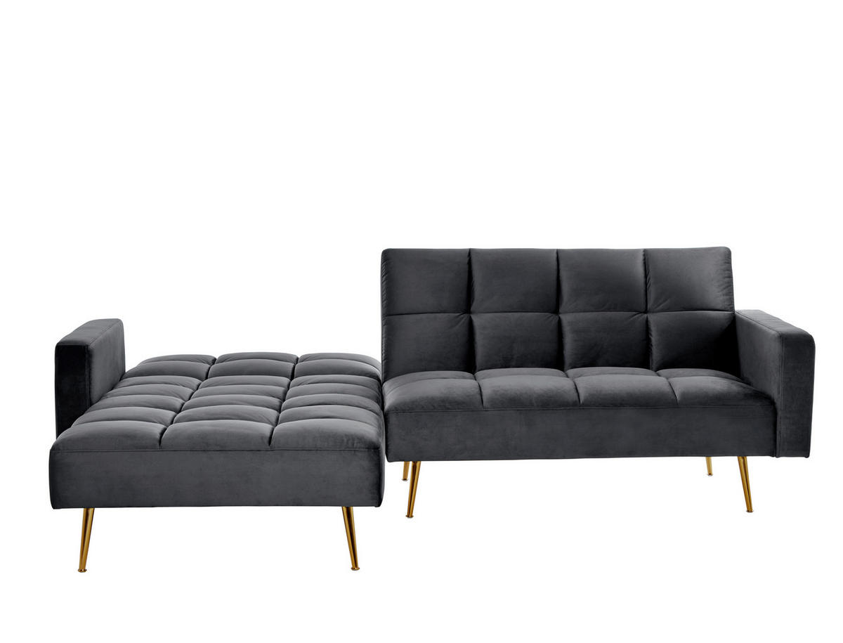 ECKSCHLAFSOFA CHILLAX POSH CORNER EU Grau, Platinfarben Samt  - Platinfarben/Goldfarben, MODERN, Holz/Textil (244/150cm) - Livetastic