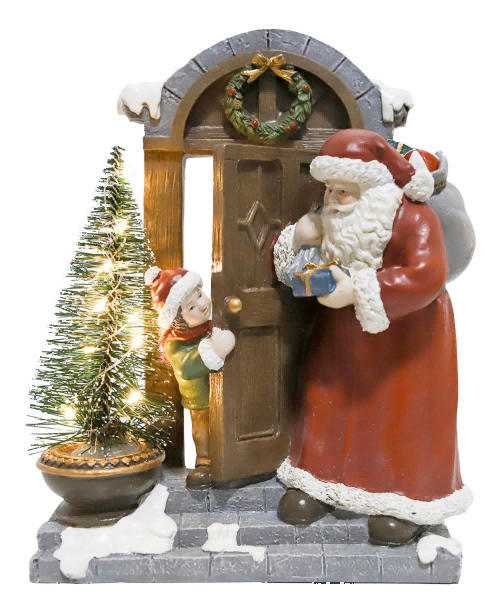 X-Mas Weihnachtsfigur Dunkelrosa 18x22x8 cm
