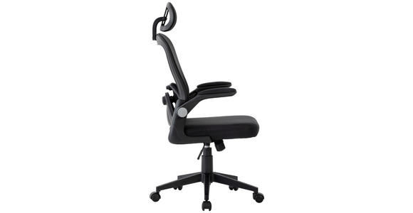 DREHSTUHL Netzbespannung Schwarz  - Schwarz, Design, Kunststoff/Textil (59/118-128/64cm) - Carryhome