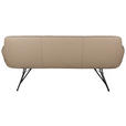 SITZBANK 201,5/87/67,5 cm Echtleder Schwarz, Taupe  - Taupe/Schwarz, Design, Leder/Metall (201,5/87/67,5cm) - Dieter Knoll