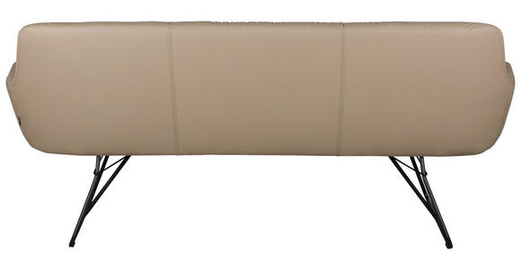 SITZBANK 201,5/87/67,5 cm Echtleder Schwarz, Taupe  - Taupe/Schwarz, Design, Leder/Metall (201,5/87/67,5cm) - Dieter Knoll