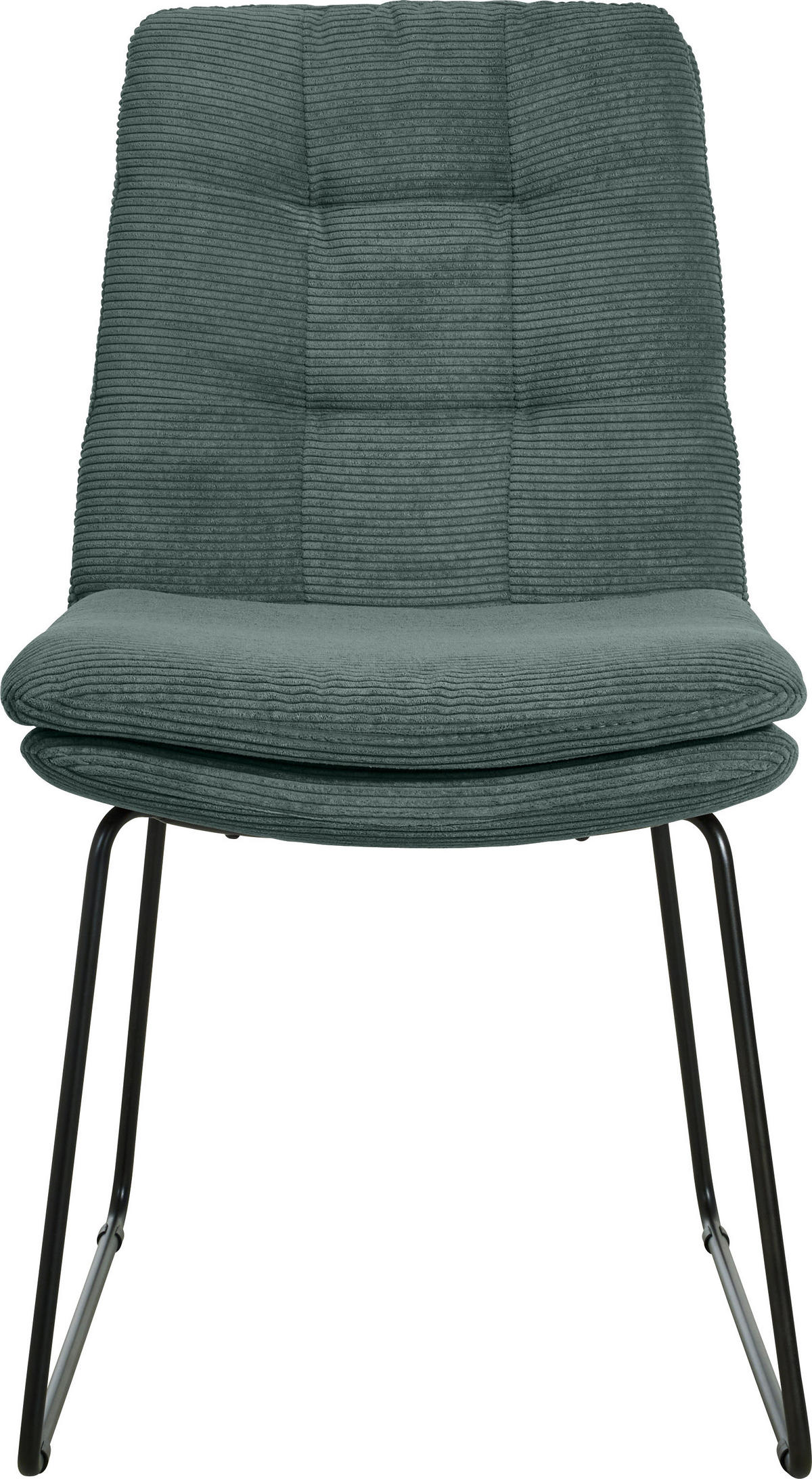 STUHL  in Cord Textil  - Schwarz/Grün, Design, Textil/Metall (49/90/68cm) - Johann Jakob