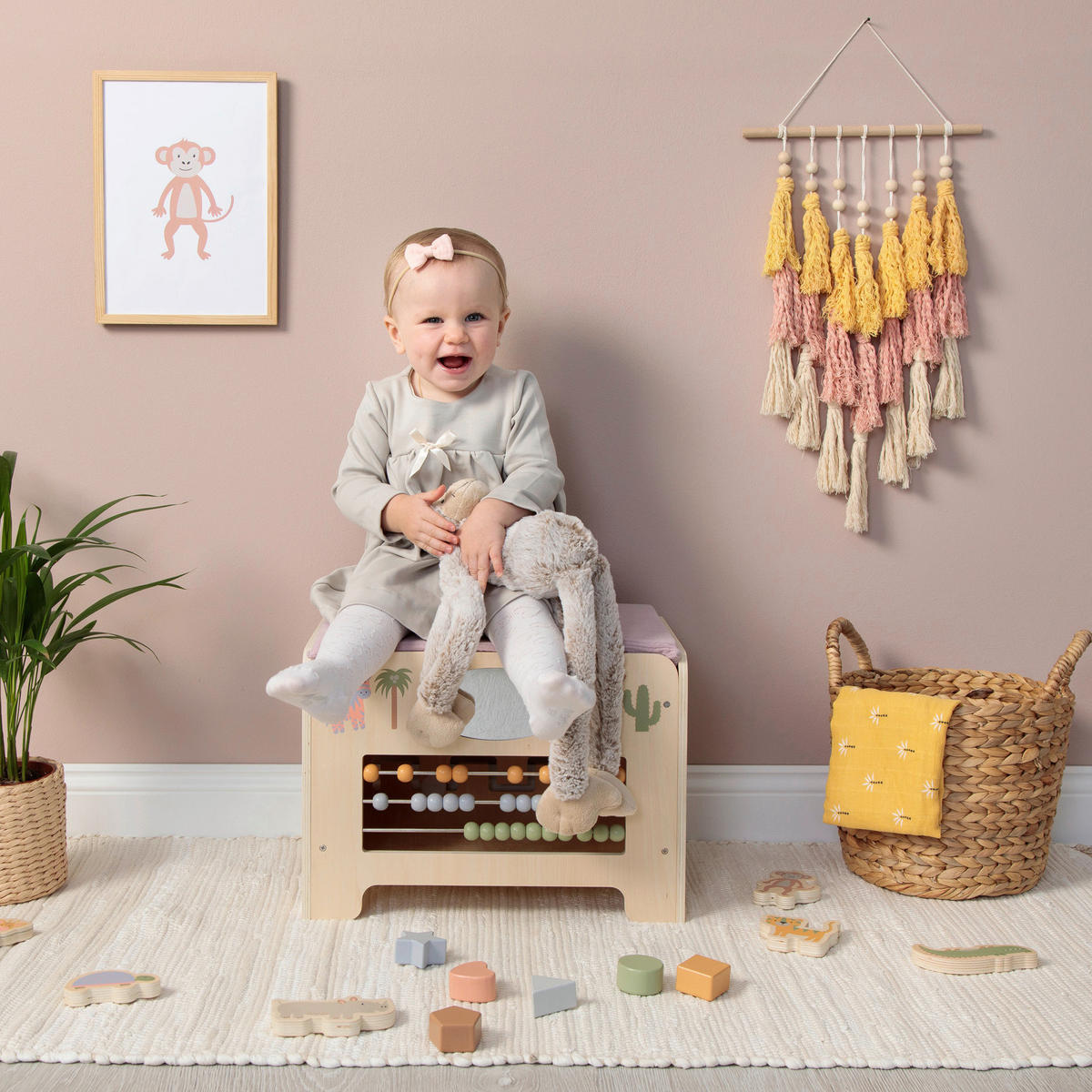 MOTORIKSPIEL ABELIA-SAFARI - Naturfarben, Basics, Holz/Textil (42/32/32cm) - MUSTERKIND