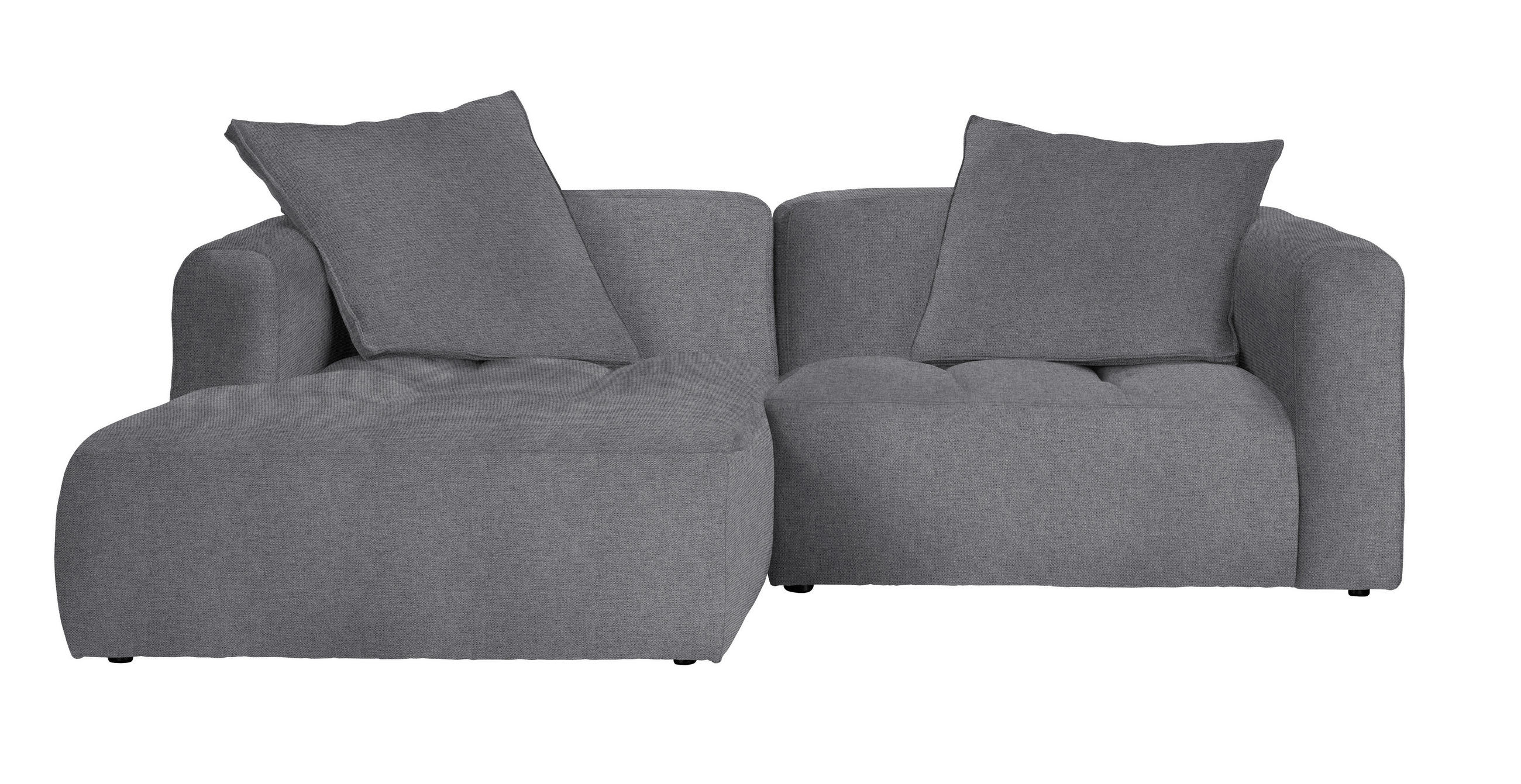 ECKSOFA in Flachgewebe Grau  - Schwarz/Grau, Modern, Kunststoff/Textil (173/240cm) - Stylife