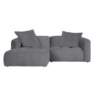 ECKSOFA in Flachgewebe Grau  - Schwarz/Grau, Modern, Kunststoff/Textil (173/240cm) - Stylife