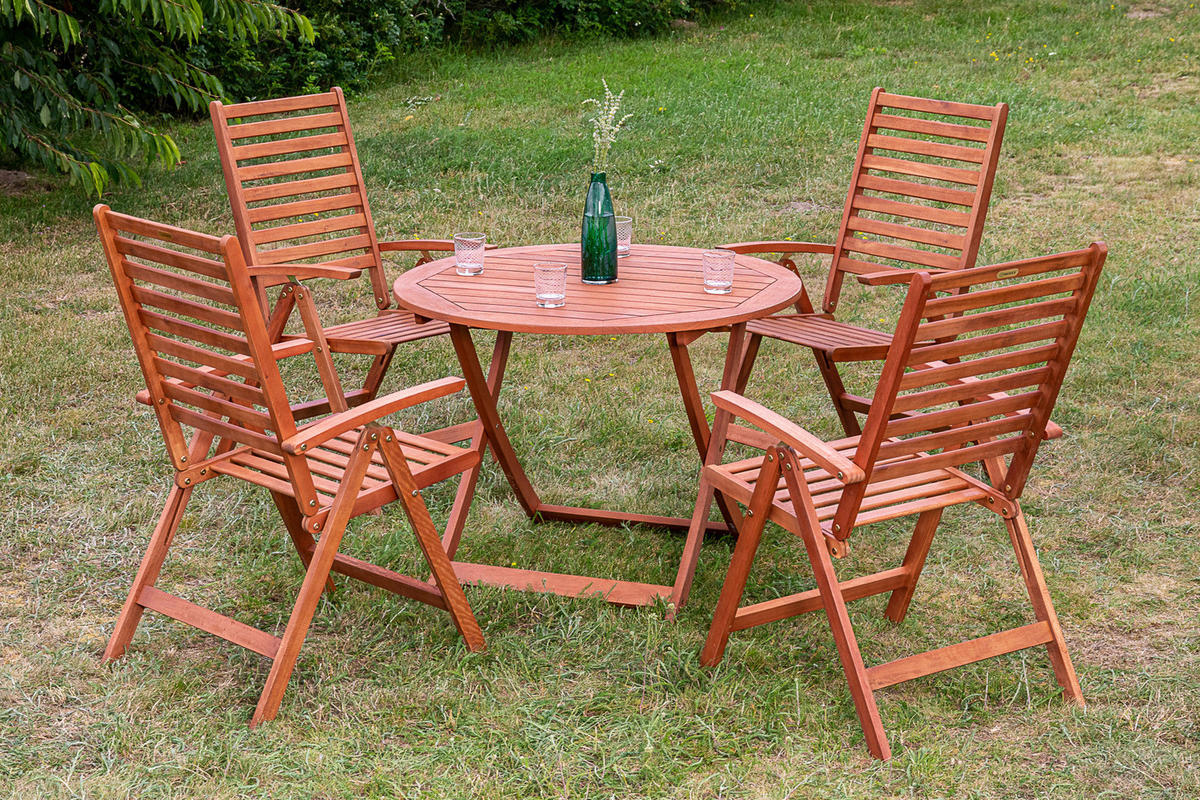 GARTENKLAPPTISCH 100/100/75 cm Holz rund  - Naturfarben, KONVENTIONELL, Holz (100/100/75cm) - Gardenson