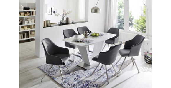 SCHWINGSTUHL in Edelstahl Lederlook - Taupe/Edelstahlfarben, Design, Textil/Metall (54/88/62cm) - Novel