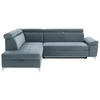 ECKSOFA in Mikrofaser Hellblau  - Chromfarben/Hellblau, Konventionell, Textil/Metall (206/271cm) - Carryhome