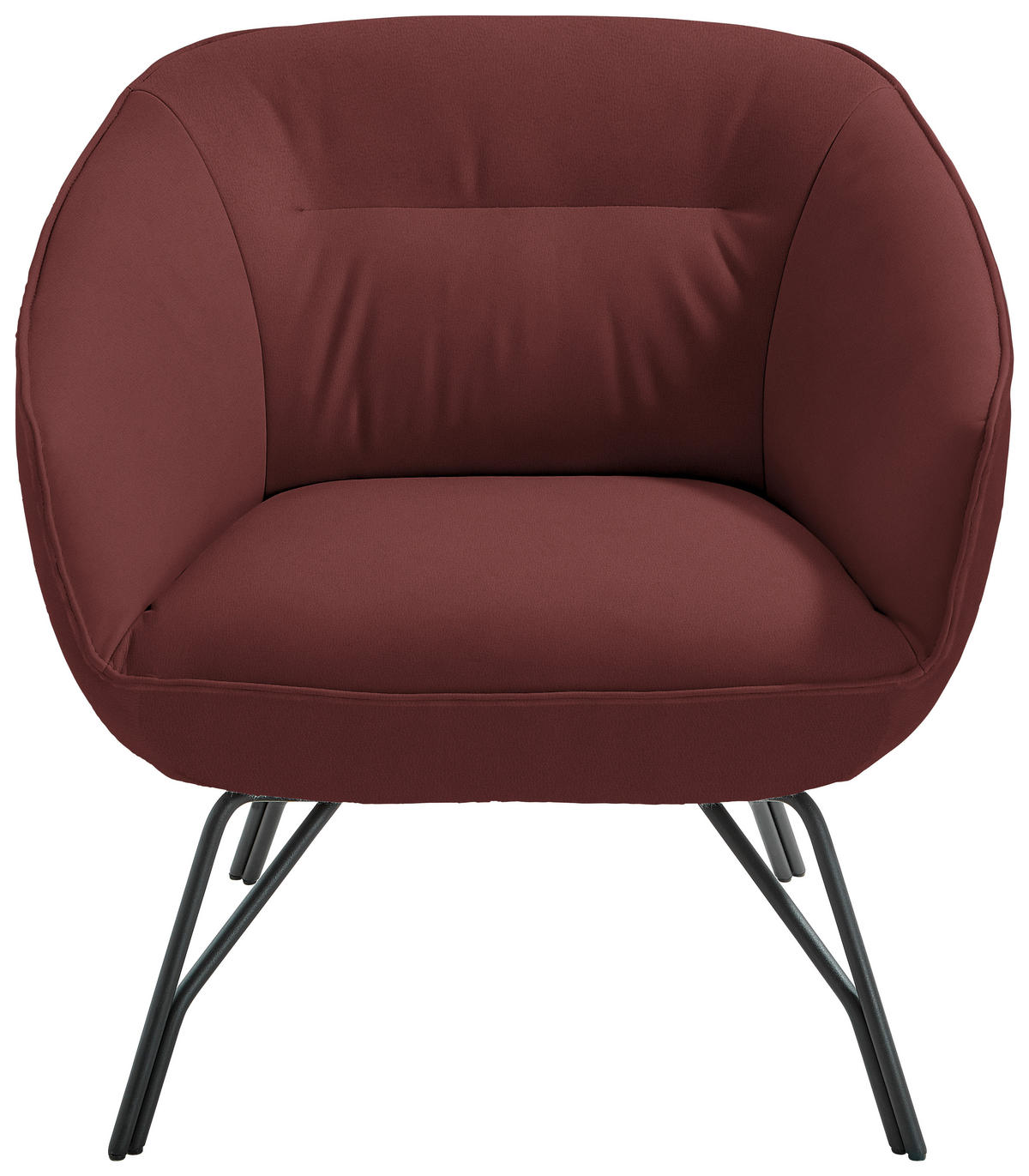 COCKTAILSESSEL in Echtleder Rot  - Anthrazit/Rot, Design, Leder/Metall (76/80/73cm) - Joop!