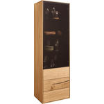 VITRINE in furniert Wildeiche Schwarz, Eichefarben - Eichefarben/Schwarz, Natur, Glas/Holz (60/192/40cm) - Waldwelt