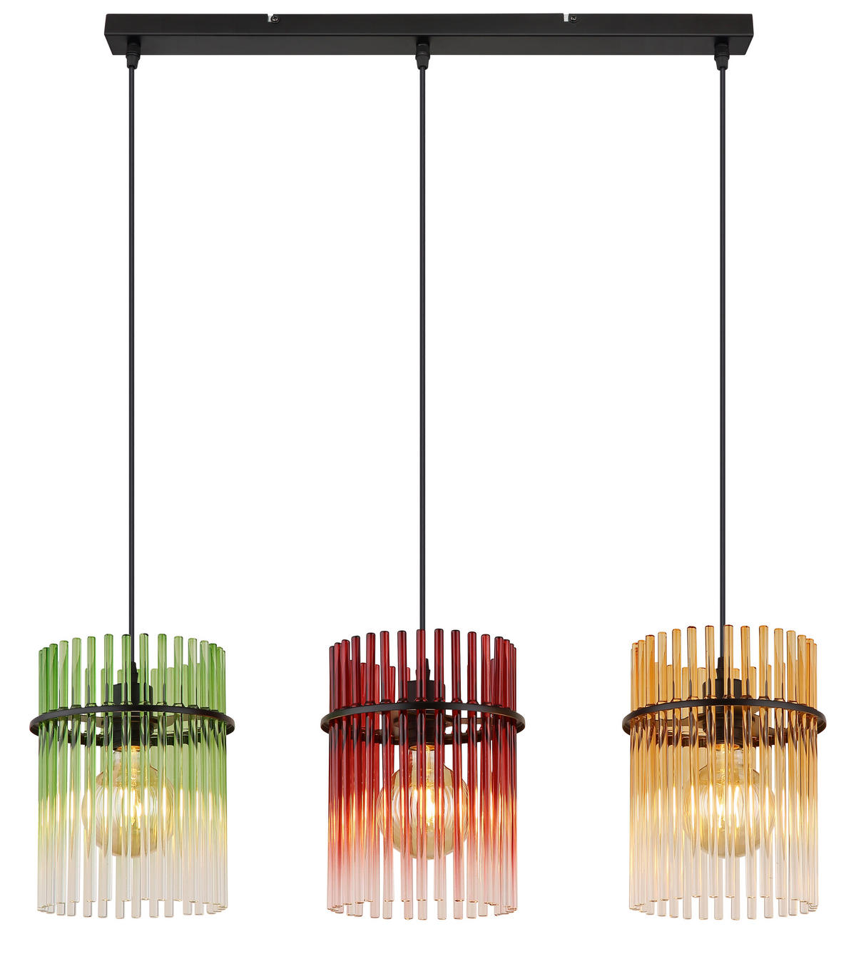 HÄNGELEUCHTE GORLEY 80/20/140 cm   - Brombeere/Schwarz, LIFESTYLE, Glas/Kunststoff (80/20/140cm) - Globo