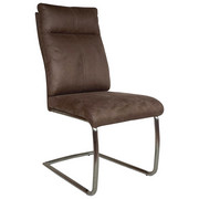 HOUPACÍ ŽIDLE, kov, textilie, barvy nerez oceli, hnědá, - hnědá/barvy nerez oceli, Design, kov/textilie (47/104/64cm) - Carryhome