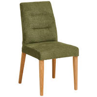 STUHL in Holz, Textil Grün, Eichefarben  - Eichefarben/Grün, KONVENTIONELL, Holz/Textil (45/91/63cm) - Carryhome