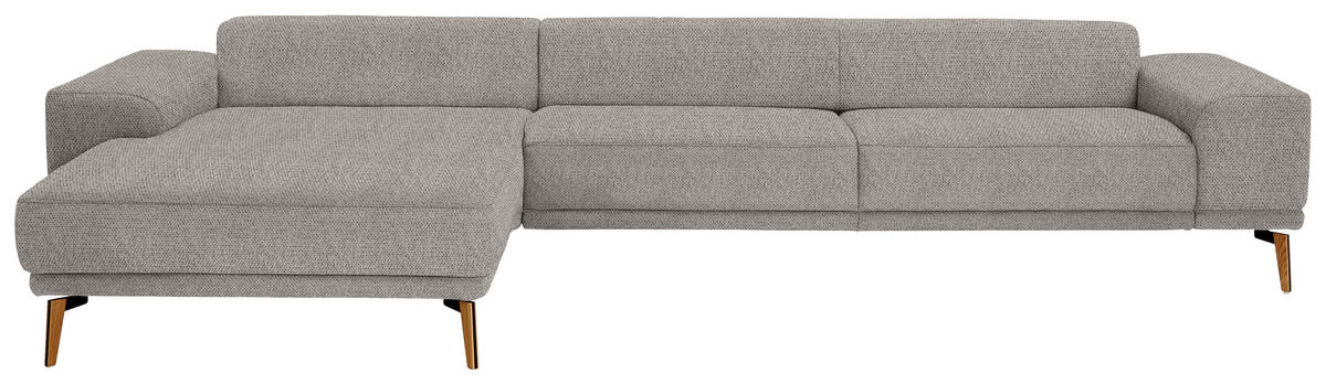 ECKSOFA in Flachgewebe Braun  - Wildeiche/Braun, Design, Holz/Textil (193/334cm) - Niels Andersson