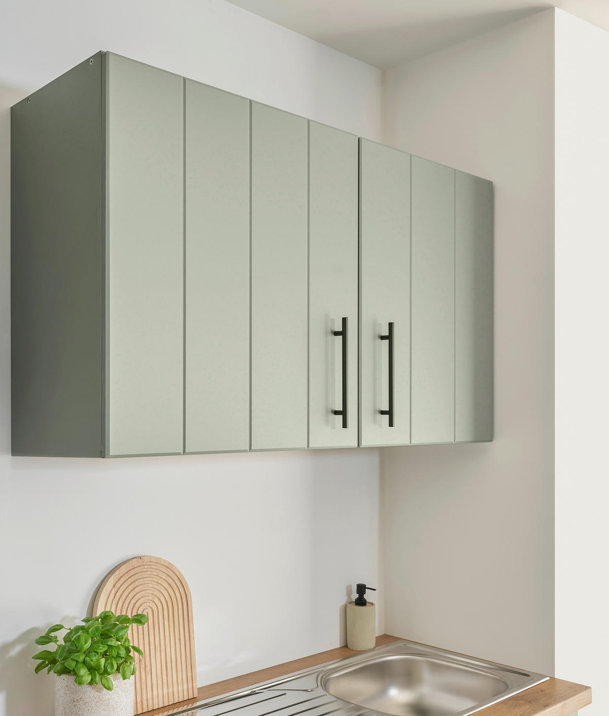 KÜCHENBLOCK 280 cm   in Wildeiche, Schilfgrün  - Schilfgrün/Wildeiche, Trend, Holzwerkstoff/Metall (280cm) - Respekta