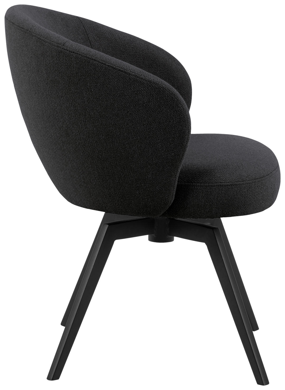ARMLEHNSTUHL  in Struktur  - Schwarz/Grau, Design, Textil/Metall (58,5/80/60cm) - MID.YOU