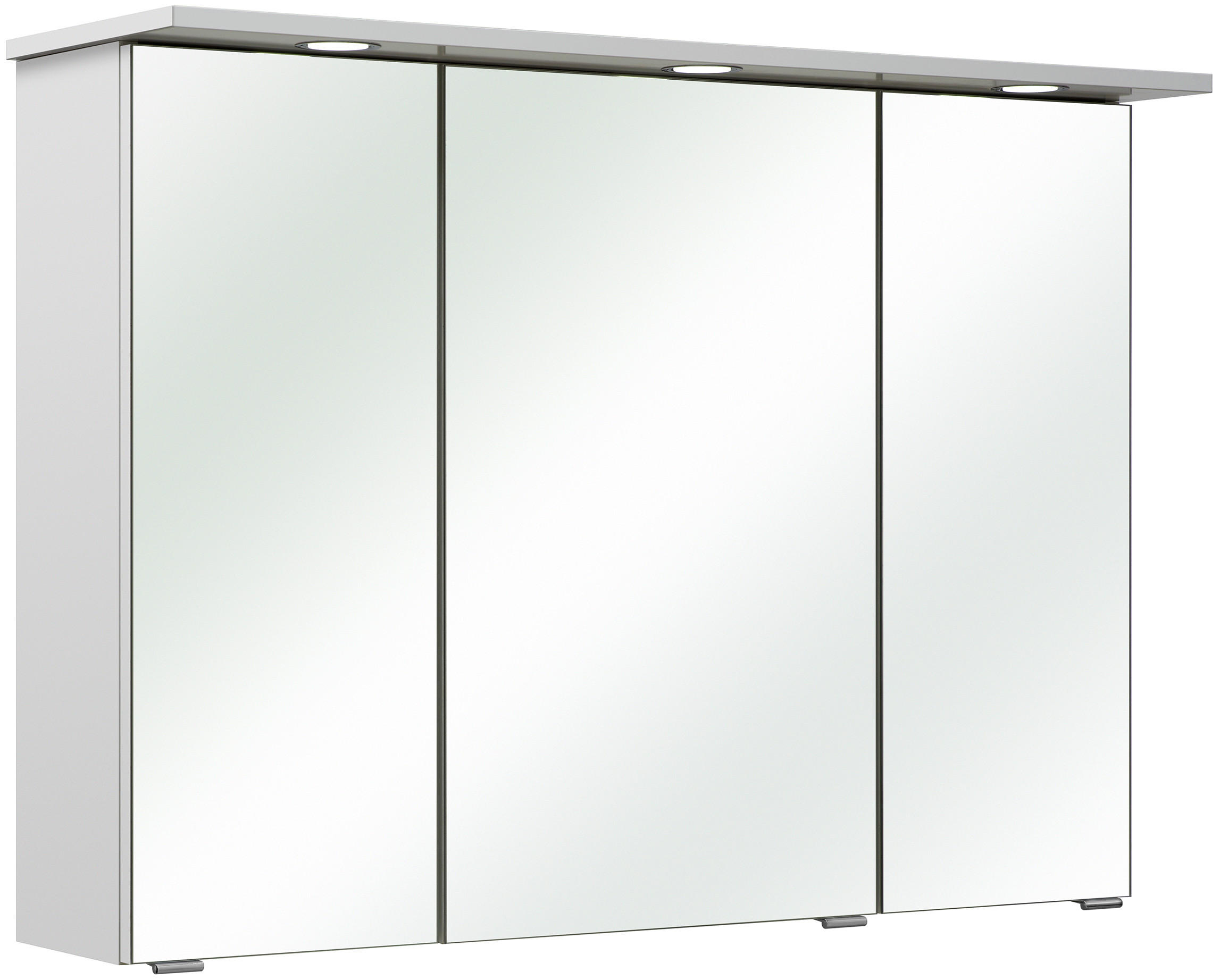 SPIEGELSCHRANK 96/70/18 cm  - Chromfarben/Weiß, KONVENTIONELL, Glas/Holzwerkstoff (96/70/18cm) - Xora