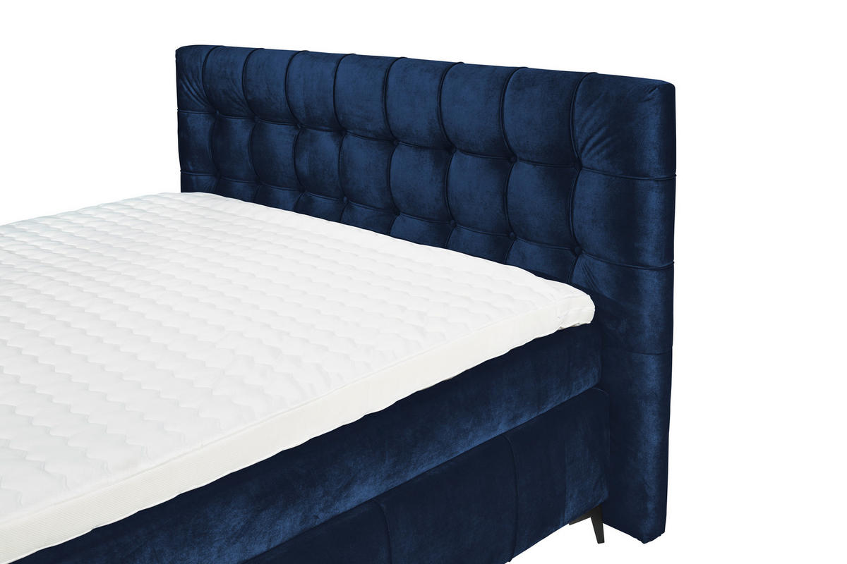 BOXSPRINGBETT 180/200 cm  in Blau  - Blau/Schwarz, Konventionell, Kunststoff/Textil (180/200cm) - Modante