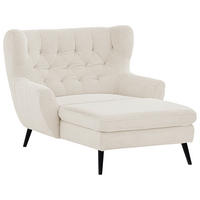 XXL-SESSEL Cord Beige    - Beige/Schwarz, Design, Holz/Textil (120/101/165cm) - Stylife