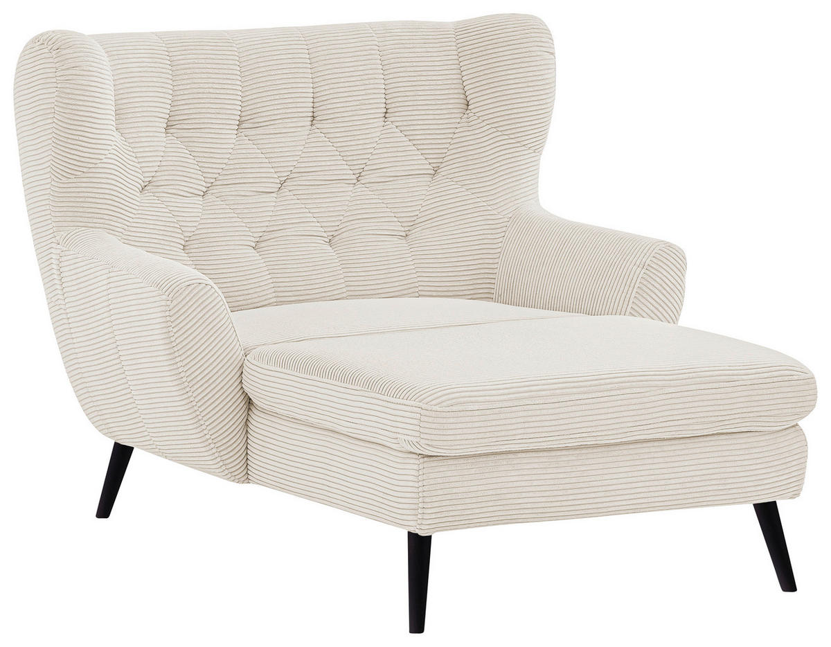 XXL-SESSEL Cord Beige    - Beige/Schwarz, Design, Holz/Textil (120/101/165cm) - Stylife