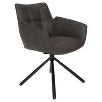 ARMLEHNSTUHL  in Mikrofaser  - Schwarz/Grau, Design, Textil/Metall (60/84/65cm) - SetOne by Musterring