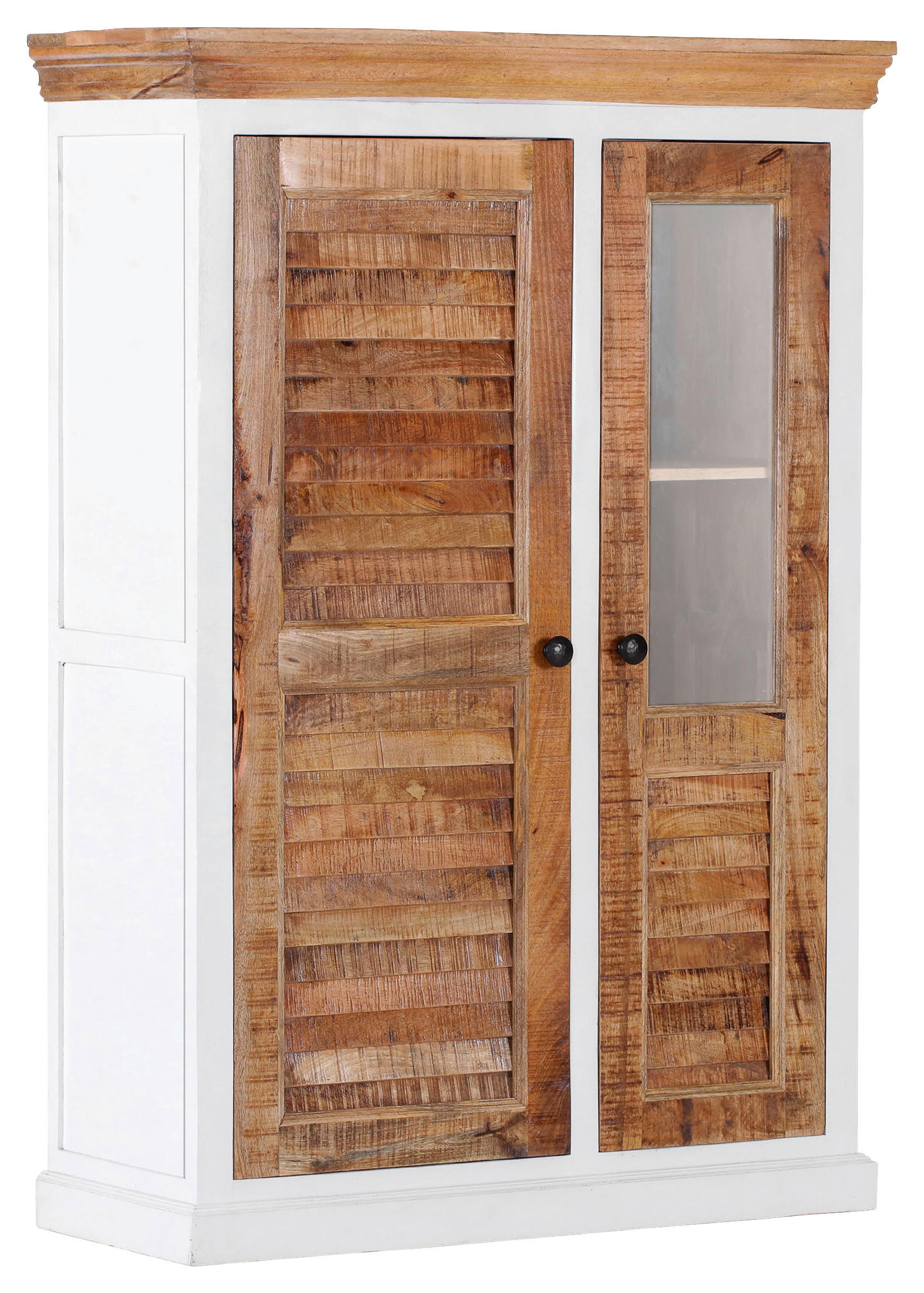 VYSOKÁ KOMODA, akácie, bílá, 100/145/40 cm - bílá/tmavě hnědá, Trend, kov/dřevo (100/145/40cm) - Livetastic